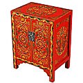 Red and Gold Hand-painted Tibetan Cabinet