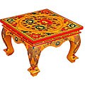 Red Tibetan Hand-painted Elephant Coffee Table