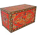 Tibetan Hand-painted Red Coffee Table/ Chest