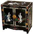 Mother of Pearl and Black Lacquer Storage Cabinet