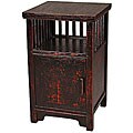 Antique-style Black Speckled Wood End Table