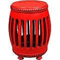 Barrel-shaped Red End Table