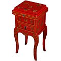 Antique-style Red and Gold Wood End Table