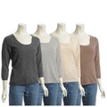 Lusso Women's Scoop-neck Cashmere Sweater