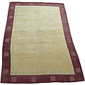 Indo Tufted Ivory/ Burgundy Rug (6'2 x 9'6)