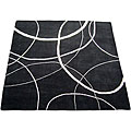 Indo Tufted Black/ Ivory Square Rug (6'7 x 6'7)