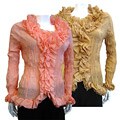 Seessel Women's Long-sleeve Ruffled Blouse