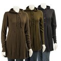 Talie Women's Hooded Flounce Dress Cardigan