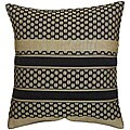 Decorative Stars Black Thai Silk Cushion Cover