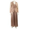 Patra Women's Glitter Burnout Chiffon Gown and Jacket