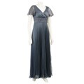 Patra Women's Crystal Pleat Long Chiffon Dress