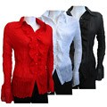 Seessel Women's Long-sleeve Crinkle Blouse