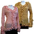 Seessel Women's Long-sleeve Ruffled Blouse