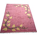 Tibetan Hand-knotted Salmon/ Gold Rug (8'10 x 11'10)