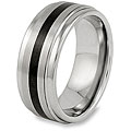 Tungsten Carbide Ring with Black Stripe