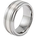 Tungsten Carbide Ring with Sterling Silver Inlay