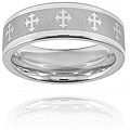 Tungsten Carbide Ring with Laser Cross Design