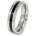 Tungsten Carbide Ring with Black Resin Inlay