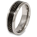 Flat Titanium Ring with Black Carbon Fiber Inlay