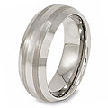Tungsten Carbide Brushed and Polished Domed Ring