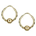 14k Yellow Gold Disco Ball Hoop Earrings
