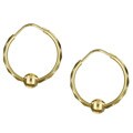 14k Yellow Gold Disco Ball Hoop Earrings