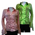 Seessel Women's Long-sleeve Pleated Shirt