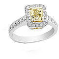 18k White Gold 1 1/2 ct TDW Yellow Diamond Ring (VS1)