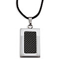 Stainless Steel Carbon Fiber Dog Tag Necklace