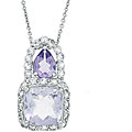 Sterling Silver Rose de France and Amethyst Necklace