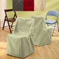 Satin Stripe Folding Chair Slipcover (Set of 2)