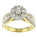 14k Gold 1 3/5ct TDW Diamond Cluster Engagement Ring (G-H, I1-I2)