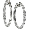 14k White Gold 5 1/8ct TDW Diamond Hoop Earrings (H-I-J, I1-I2)