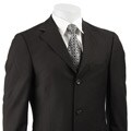 Billy London Men's Black Pinstripe Slim Fit Suit