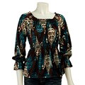 Nicola Women's Printed Smocked Peasant Blouse