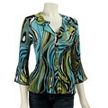 Nicola Women's Pleated Ruffle Top