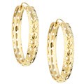 10k Yellow Gold Diamond-cut Hoop Earrings