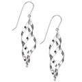10k White Gold Spiral Drop Earrings