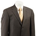 Ideal by Zanetti Men's Grey/ Brown Stripe Wool Suit