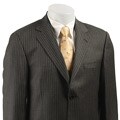 Ideal by Zanetti Men's Grey/ Brown Stripe Wool Suit
