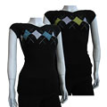 Teen Bell Women's Cap Sleeve Argyle Knit Shirt