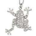 Sterling Silver CZ Frog Necklace