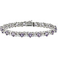 Sterling Silver X and O Amethyst Bracelet