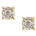 18k Gold over Silver 1/8ct TDW Diamond Stud Earrings