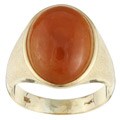 14k Yellow Gold Gypsy-set Agate Ring (Size 10.75)
