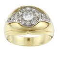 14k Gold 7/8ct TDW Diamond Cluster Estate Ring (J, SI1) (Size 9)