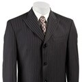 FUBU Men's Blue Stripe Peaked Lapel 4-button Suit