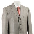 Fubu Men's Grey/Tan Glen Plaid 4-button Suit