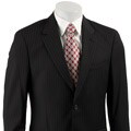 Tallia Men's Black Pinstripe Wool 2-button Suit