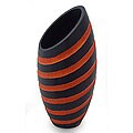 Wood 'Orange Striped Cocoon' Vase (Thailand)